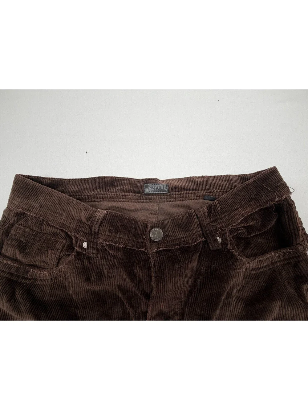 Reason Men's Pants Straight Leg Corduroy Mid Rise Solid Flat Front Size 32 Brown
